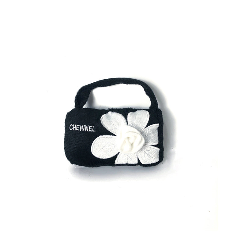 KFX-1278013 Plush Black Handbag Dog Sound Toy for Interactive Play