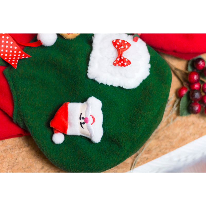 KFX-1278269 Christmas Plus Velvet Sweater for Small and Medium Dogs - Red and Green Options Available