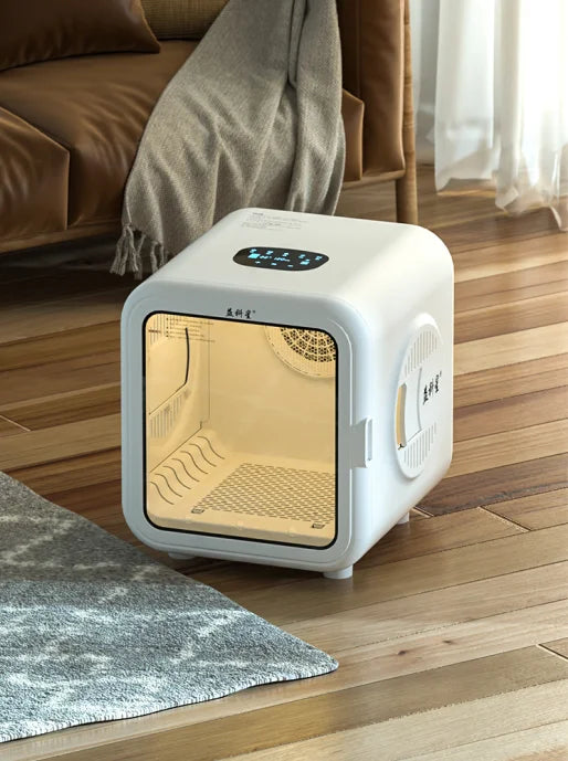 KFX-127827 Automatic Pet Hair Dryer Box with Speech Control and Temperature Settings for Cats and Small Dogs