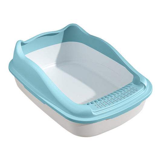 KFX-1278653 Oversized Semi-Enclosed Cat Litter Box with Anti-Splash Design in Various Colors