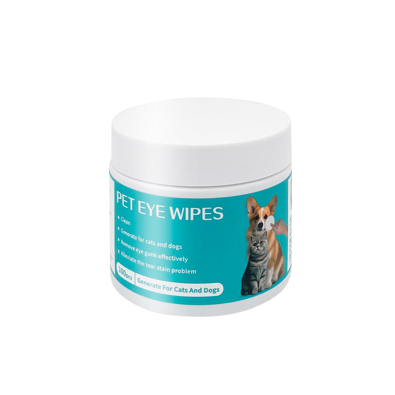 KFX-1280829 Pet Eye Cleaning Wipes with Aloe Vera & Chamomile Extract - 100 Count Non-Woven Cloths