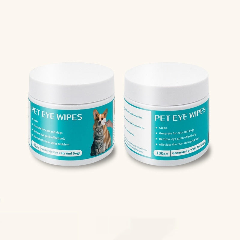 KFX-1280829 Pet Eye Cleaning Wipes with Aloe Vera & Chamomile Extract - 100 Count Non-Woven Cloths