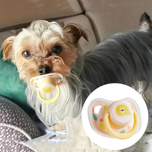 KFX-1281597 Poodle Molar Bite Silicone Pet Toy - Little Lion, Chick, and Dinosaur Nipple Designs