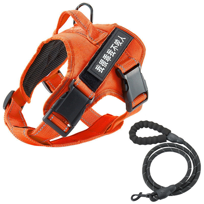 KFX-1282237 Breathable Dog Vest with Chest Strap Leash - Oxford Cloth and Mesh Material for All Breeds