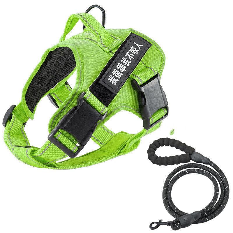 KFX-1282237 Breathable Dog Vest with Chest Strap Leash - Oxford Cloth and Mesh Material for All Breeds