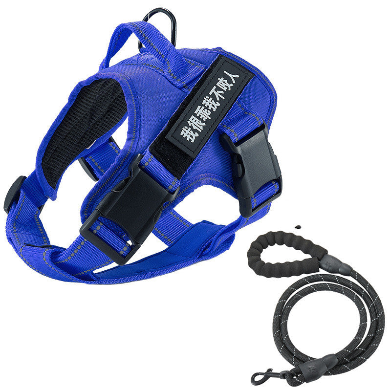 KFX-1282237 Breathable Dog Vest with Chest Strap Leash - Oxford Cloth and Mesh Material for All Breeds