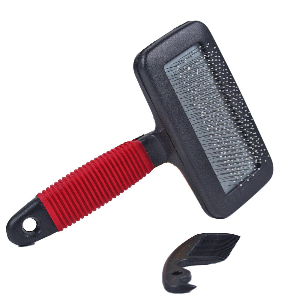 KFX-1284541 Two-Piece Steel Needle Comb with Massage Handle for Pets - 9.5x14.5 cm