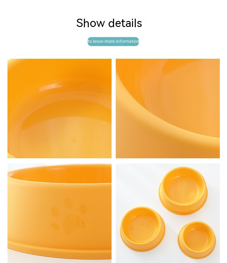 KFX-1284925 Frosted Plastic Pet Bowl with Footprints for Dogs and Cats - Various Sizes and Colors