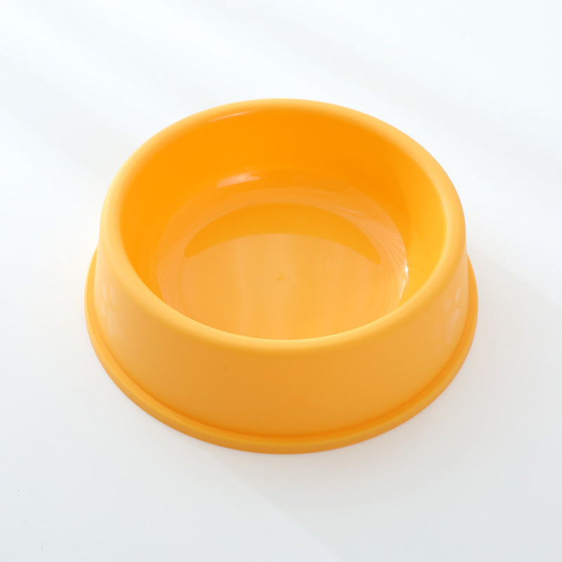 KFX-1284925 Frosted Plastic Pet Bowl with Footprints for Dogs and Cats - Various Sizes and Colors