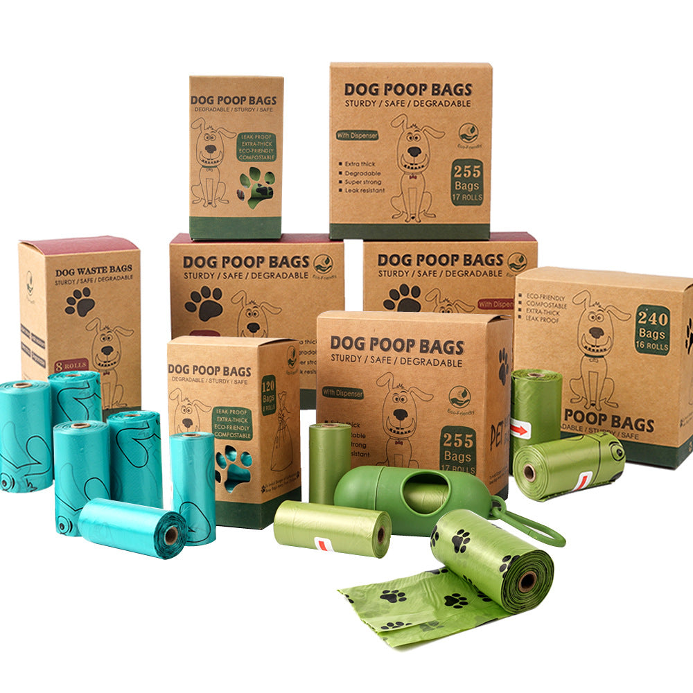 KFX-1285181 Biodegradable Thickened PET Dog Waste Bags with Dispenser - Assorted Colors
