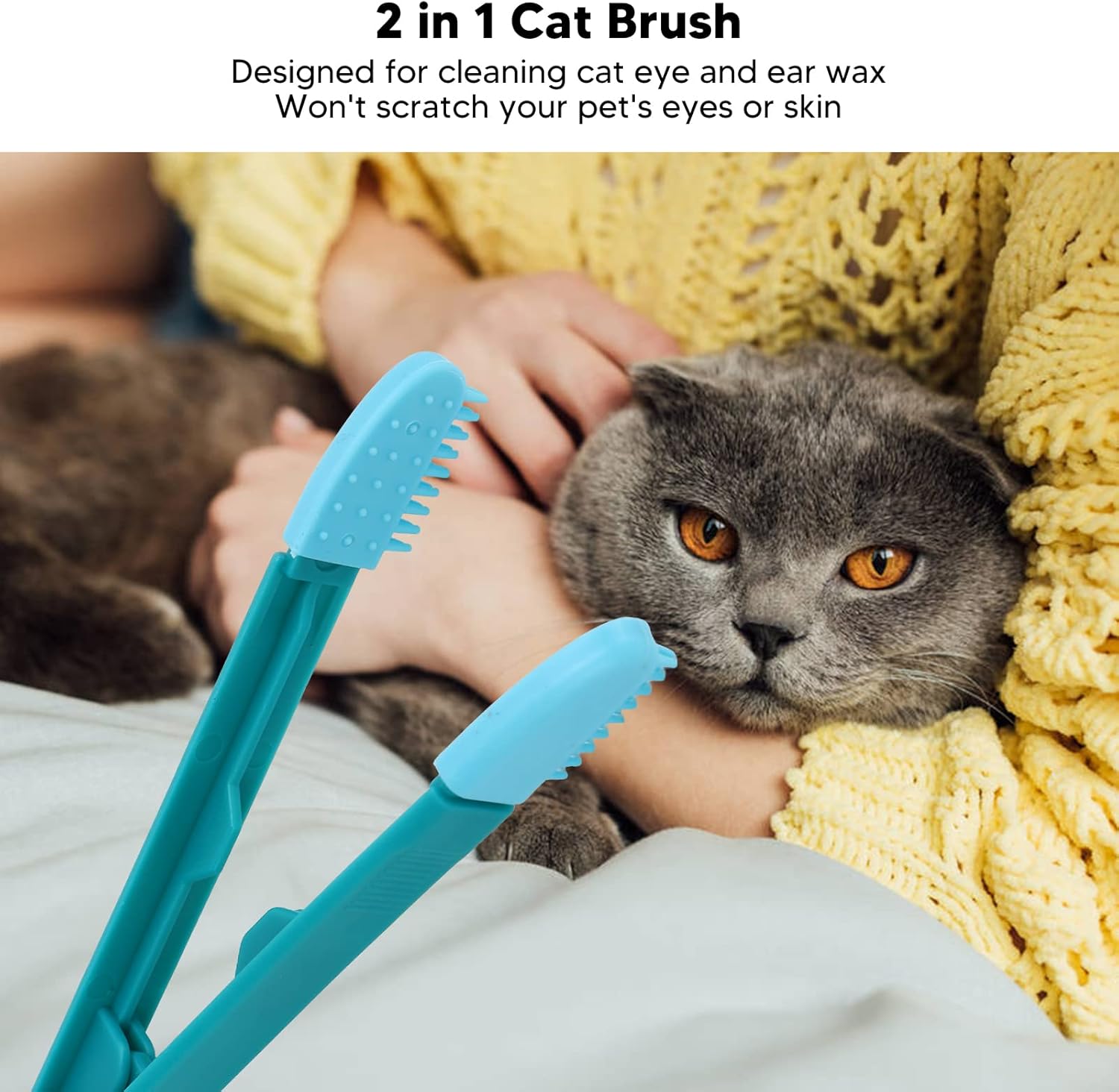 KFX-1286205 Gentle Tear Stain Remover for Cats and Dogs with Soft Rubber Eye Comb