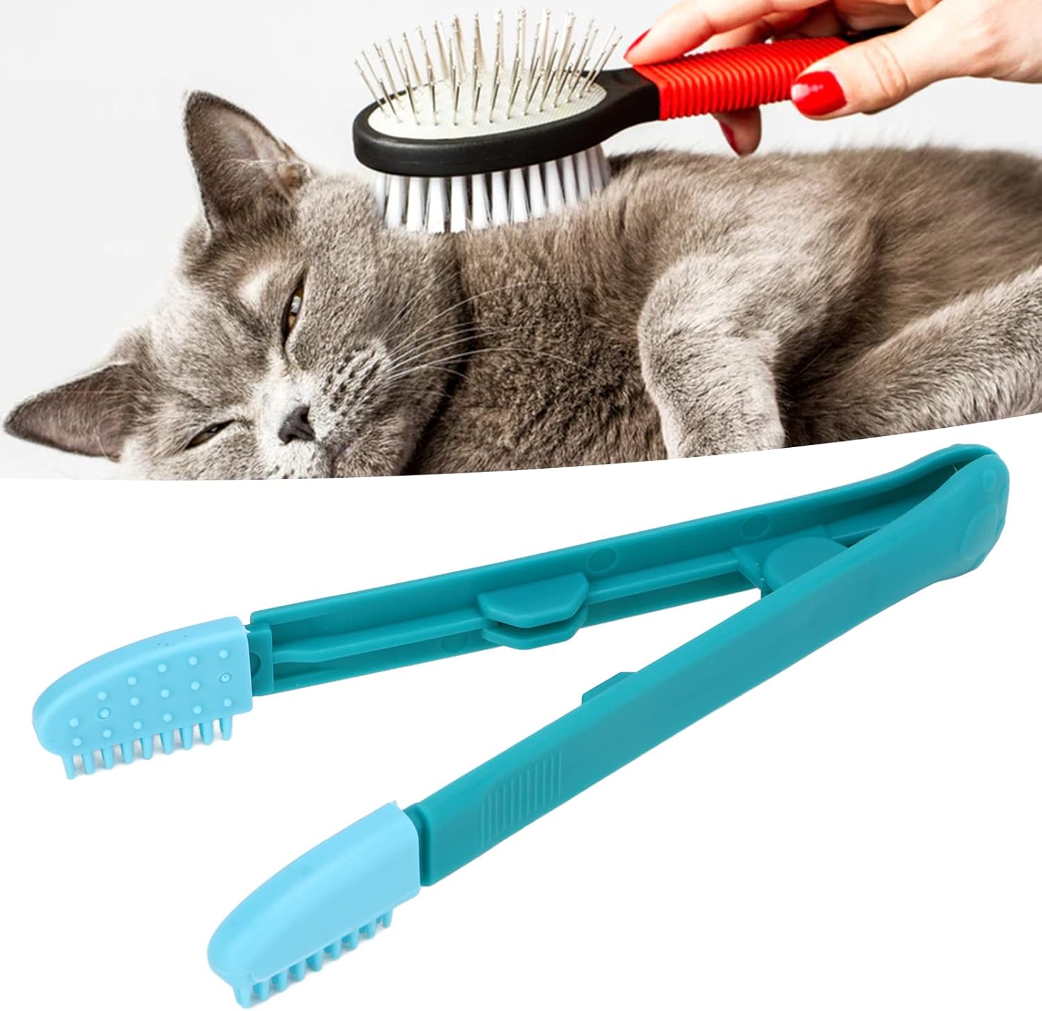 KFX-1286205 Gentle Tear Stain Remover for Cats and Dogs with Soft Rubber Eye Comb