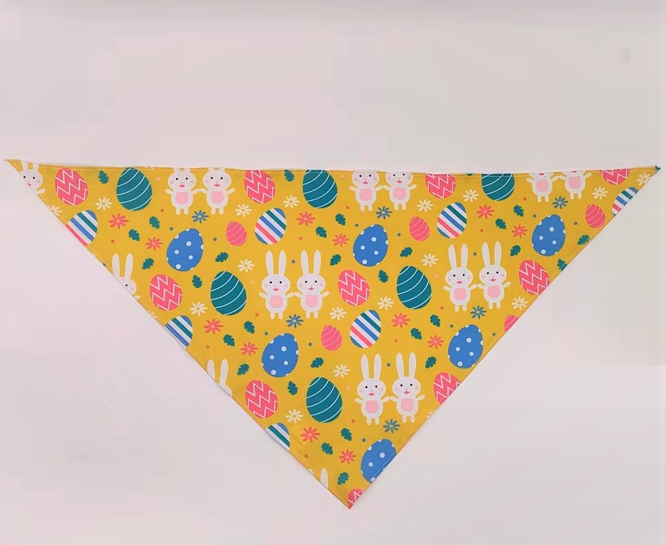 KFX-1286333 Digital Print Easter Bunny Egg Toy - Polyester Fabric, Soft & Durable, Triangle Towel Included