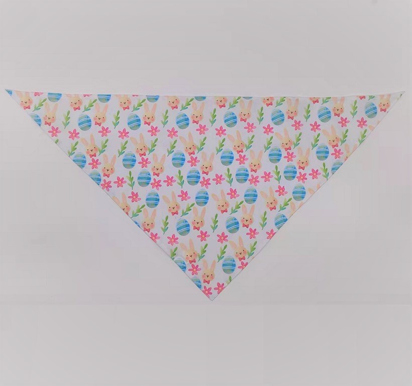 KFX-1286333 Digital Print Easter Bunny Egg Toy - Polyester Fabric, Soft & Durable, Triangle Towel Included