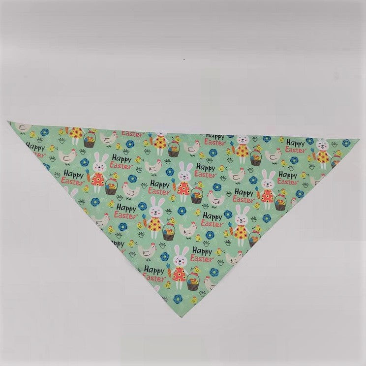 KFX-1286333 Digital Print Easter Bunny Egg Toy - Polyester Fabric, Soft & Durable, Triangle Towel Included