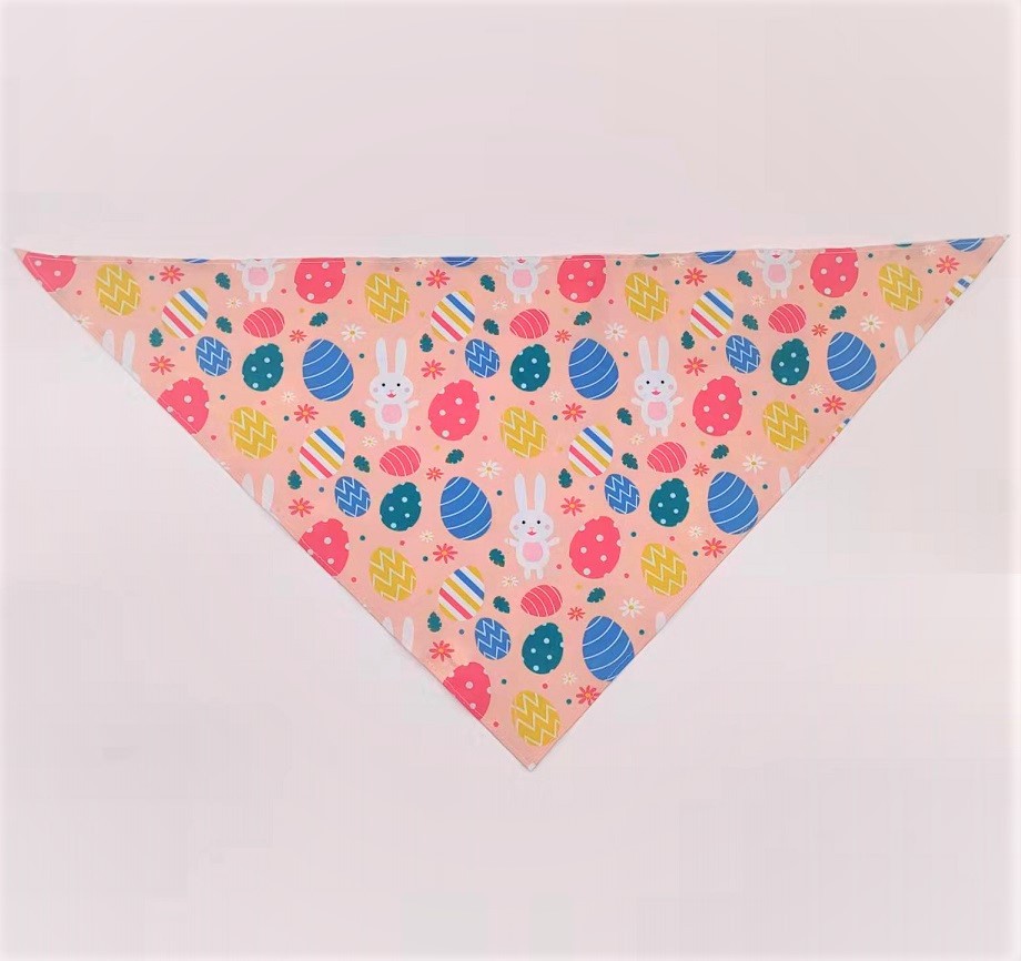 KFX-1286333 Digital Print Easter Bunny Egg Toy - Polyester Fabric, Soft & Durable, Triangle Towel Included