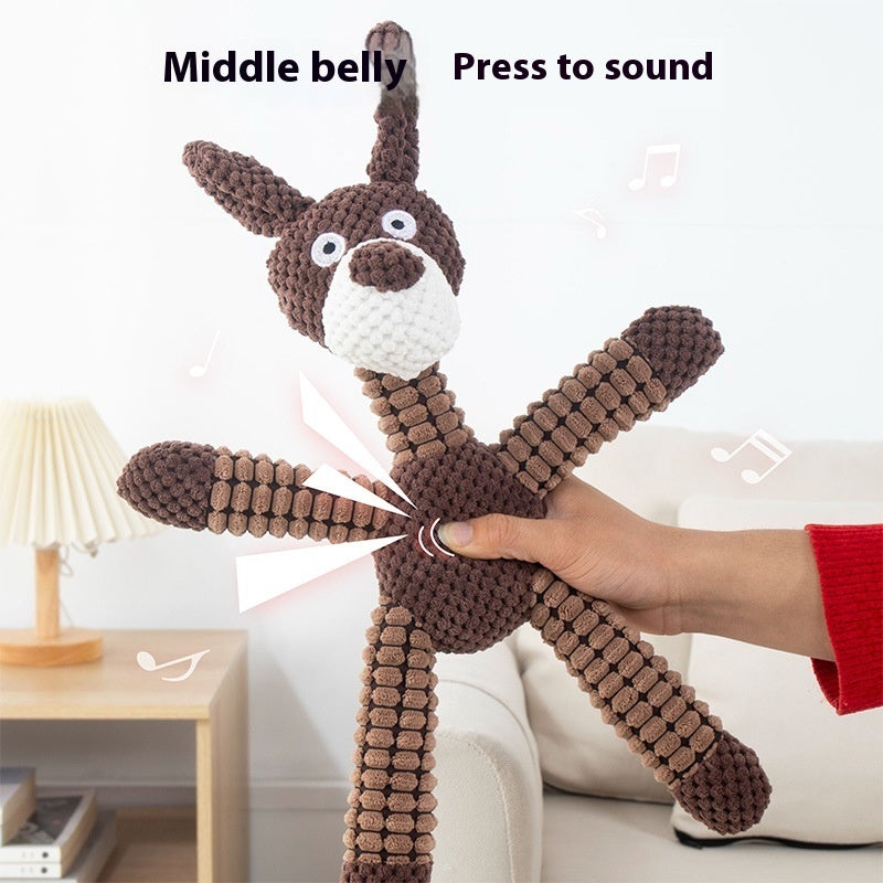 KFX-1289533 Plush Bite-Resistant Molar Toy for Pets - Pink Donkey & Coffee Dog Designs