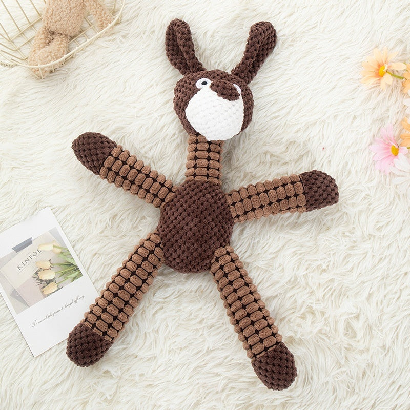 KFX-1289533 Plush Bite-Resistant Molar Toy for Pets - Pink Donkey & Coffee Dog Designs