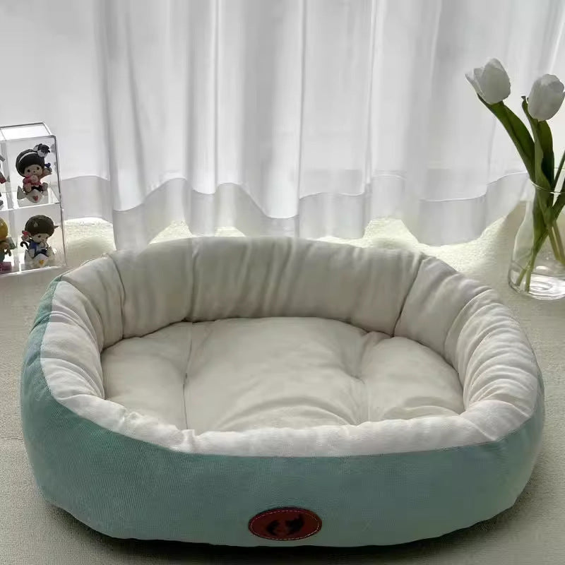 KFX-1294525 Thickened Round Cat Nest Pet Bed for All Seasons - Various Colors and Sizes Available