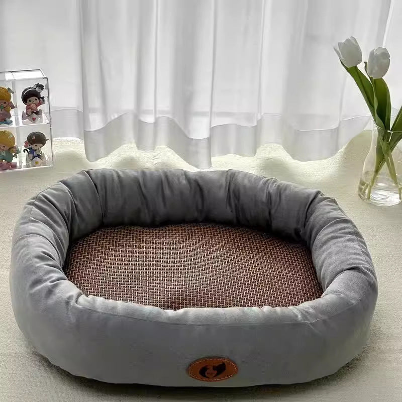 KFX-1294525 Thickened Round Cat Nest Pet Bed for All Seasons - Various Colors and Sizes Available