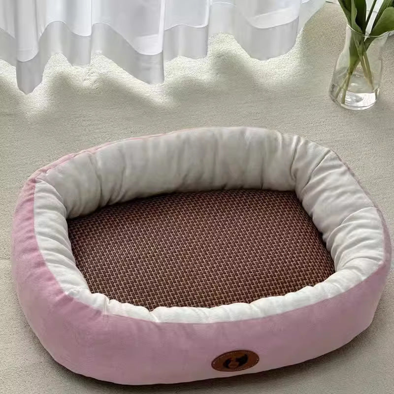 KFX-1294525 Thickened Round Cat Nest Pet Bed for All Seasons - Various Colors and Sizes Available