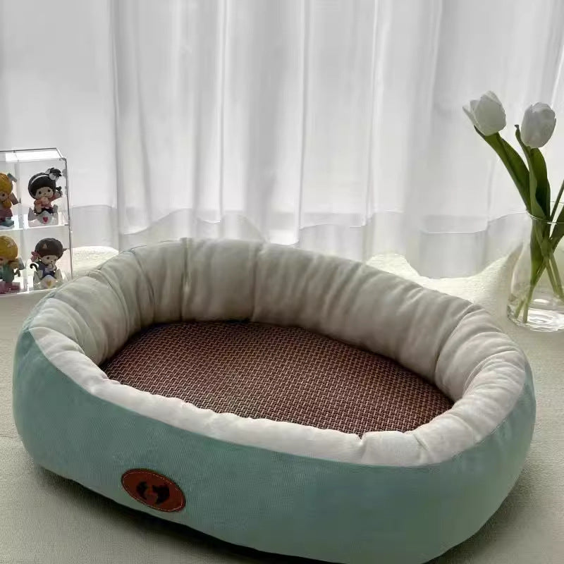 KFX-1294525 Thickened Round Cat Nest Pet Bed for All Seasons - Various Colors and Sizes Available