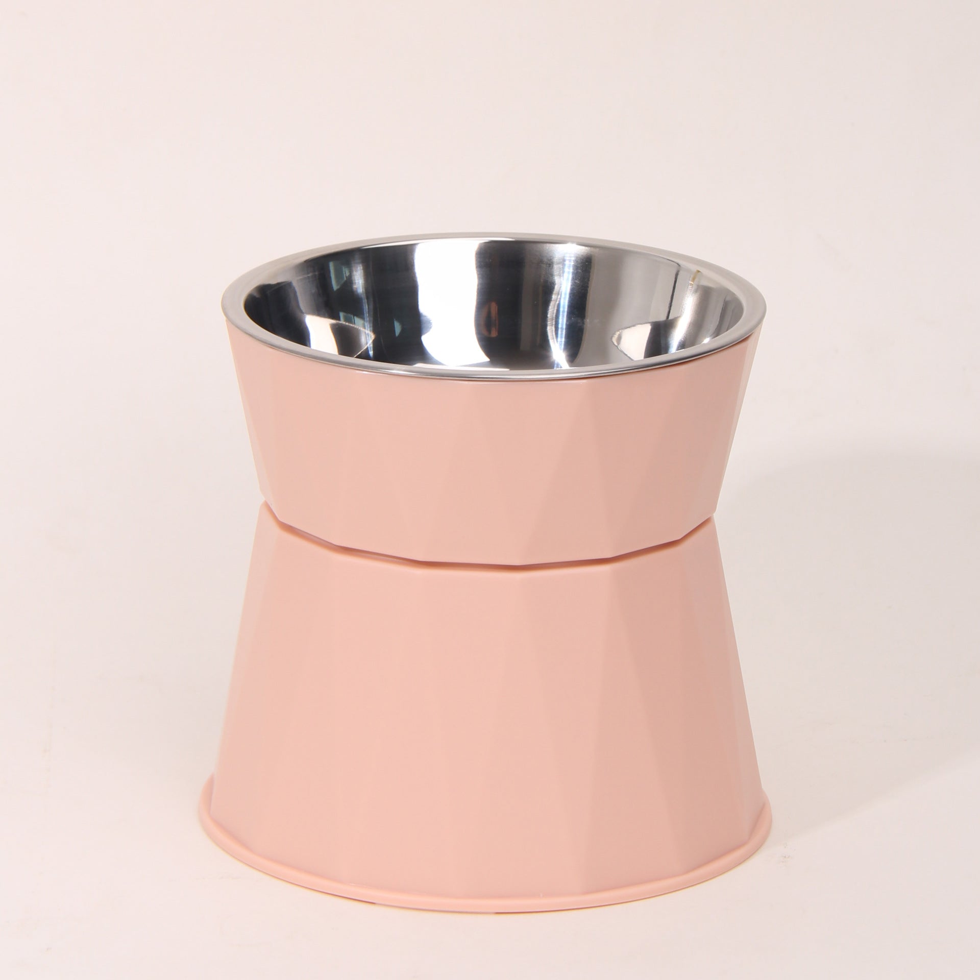 KFX-1294653 Stainless Steel Pet Bowl with High Foot Neck Protection for Cats – Available in Pink, Blue, and White
