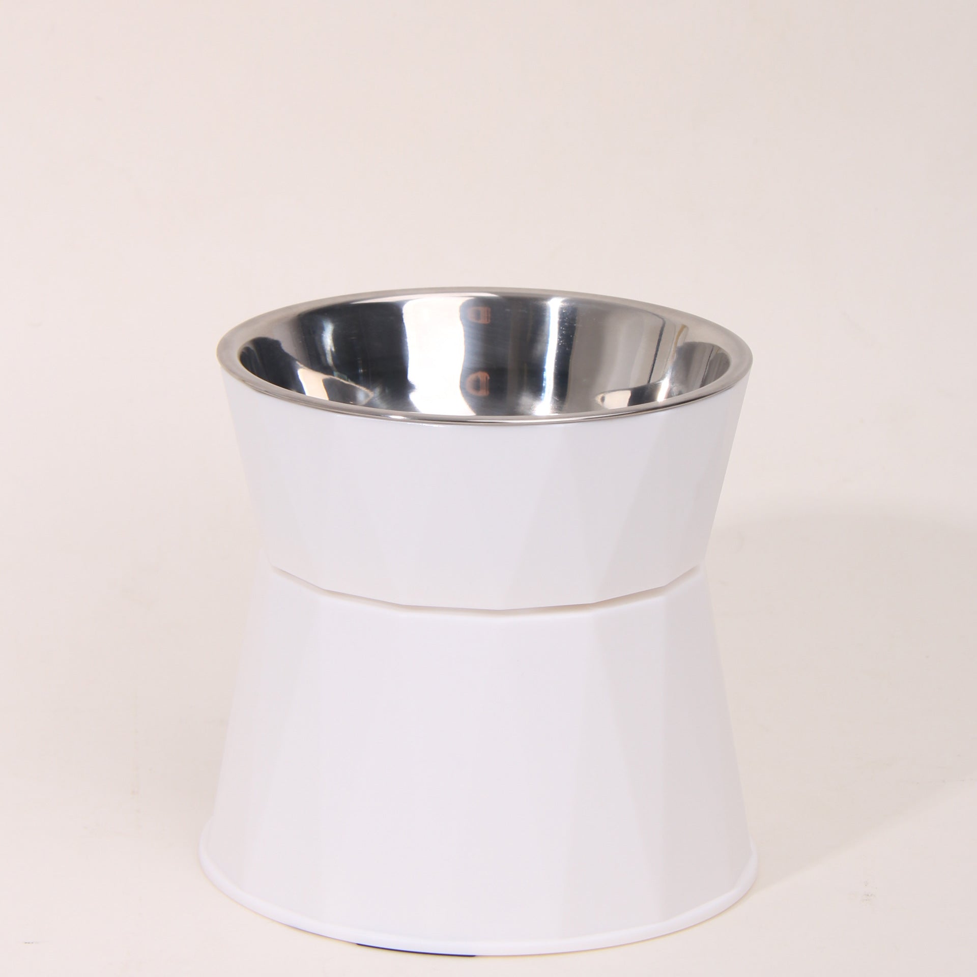 KFX-1294653 Stainless Steel Pet Bowl with High Foot Neck Protection for Cats – Available in Pink, Blue, and White