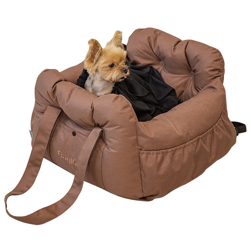 KFX-1298493 Multifunctional Pet Cart Nest Safety Seat for Dogs - Available in Gray, Coffee, Dark Blue, Pink