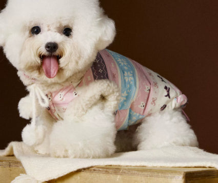 KFX-1299005 Light Pink Bichon Schnauzer Teddy Vest for Pets - Soft 90% Duck Down Insulated Clothing in Multiple Sizes