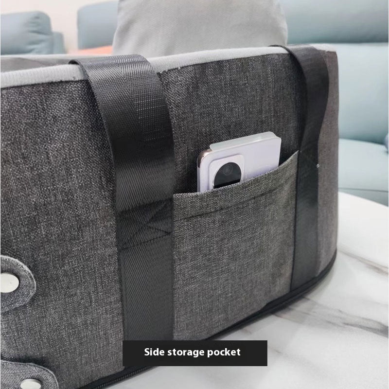 KFX-1299261 Portable Dark Gray Pet Carrier Bed for Travel - Ideal for Pets Up to 8kg