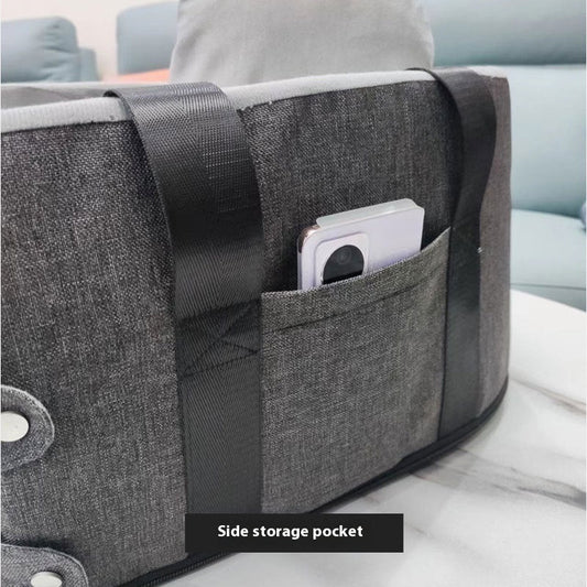 KFX-1299261 Portable Dark Gray Pet Carrier Bed for Travel - Ideal for Pets Up to 8kg