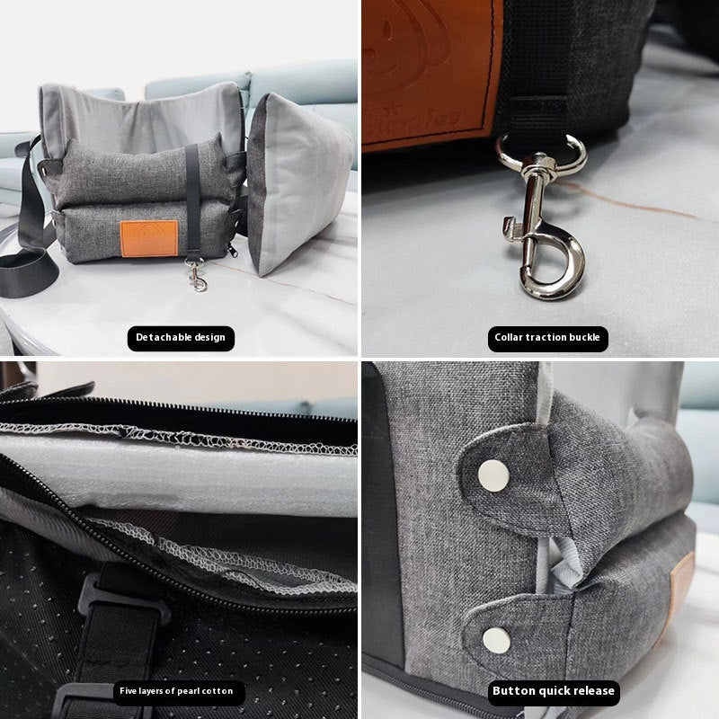 KFX-1299261 Portable Dark Gray Pet Carrier Bed for Travel - Ideal for Pets Up to 8kg