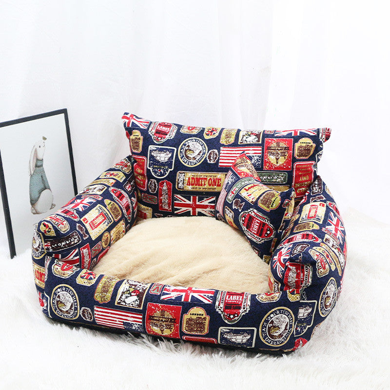 KFX-1300285 Cozy Canvas Pet Nest for Autumn and Winter - Various Colors and Designs