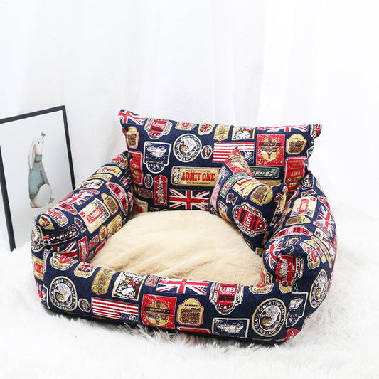 KFX-1300285 Cozy Canvas Pet Nest for Autumn and Winter - Various Colors and Designs