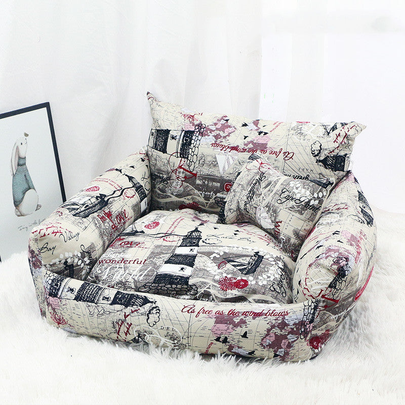 KFX-1300285 Cozy Canvas Pet Nest for Autumn and Winter - Various Colors and Designs