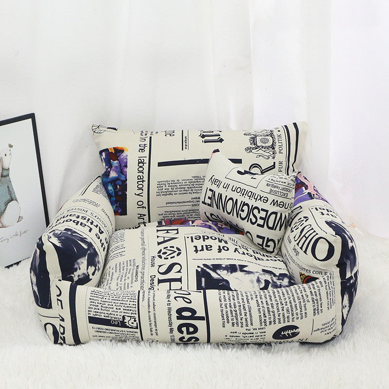 KFX-1300285 Cozy Canvas Pet Nest for Autumn and Winter - Various Colors and Designs