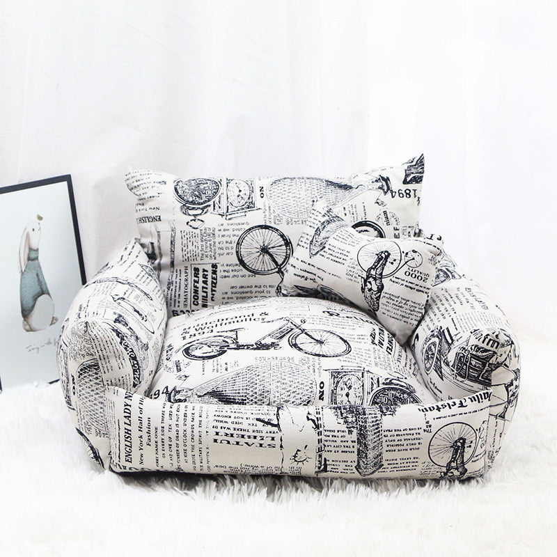KFX-1300285 Cozy Canvas Pet Nest for Autumn and Winter - Various Colors and Designs
