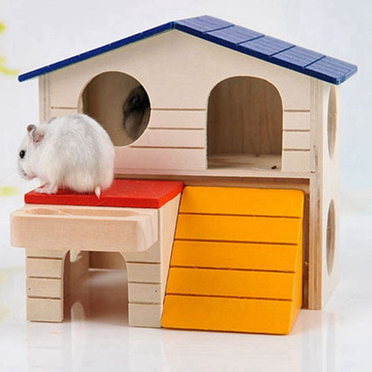 KFX-1301053 Double-Story Colorful Wooden House for Small Pets