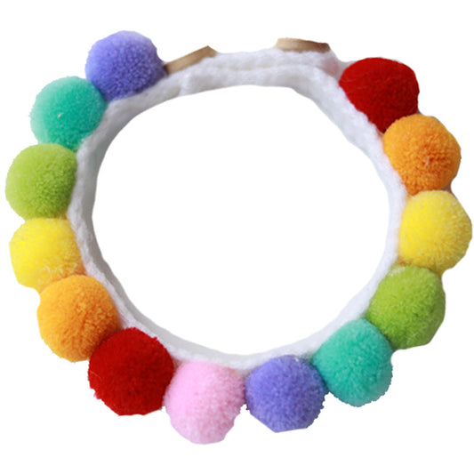 KFX-1302205 Colorful Hair Ball Collar for Cats and Dogs - XS to L