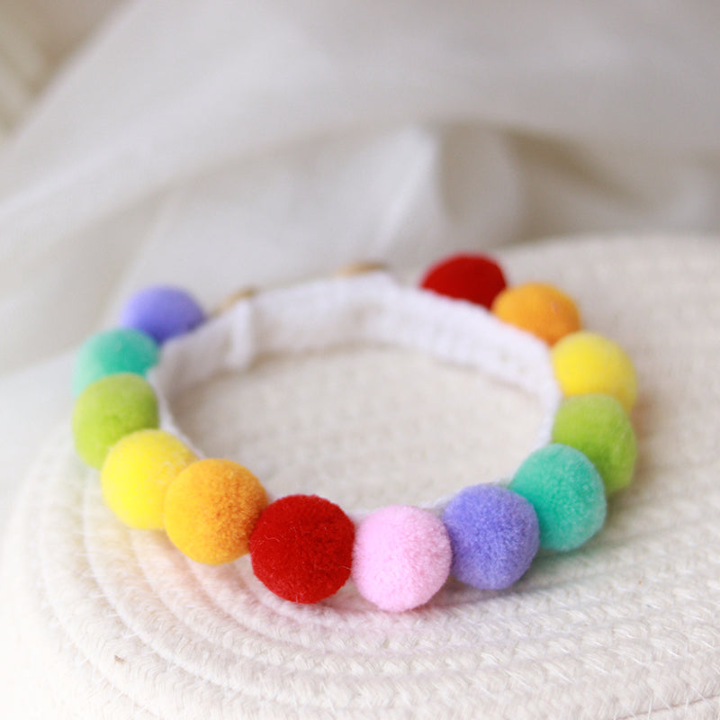 KFX-1302205 Colorful Hair Ball Collar for Cats and Dogs - XS to L
