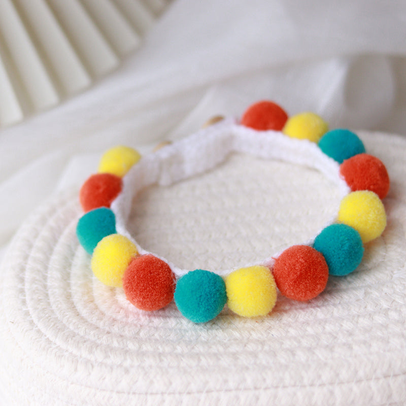 KFX-1302205 Colorful Hair Ball Collar for Cats and Dogs - XS to L
