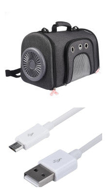 KFX-1302461 Durable Oxford Fabric Pet Carrier Bag with Ventilated Fan and Side Storage Pouches