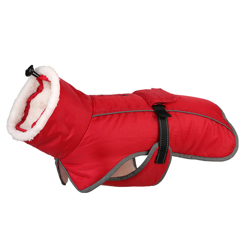 KFX-1304637 Warm Cotton-Padded Winter Coat for Large Dogs - Red, Pink, Navy, Army Green, Purple