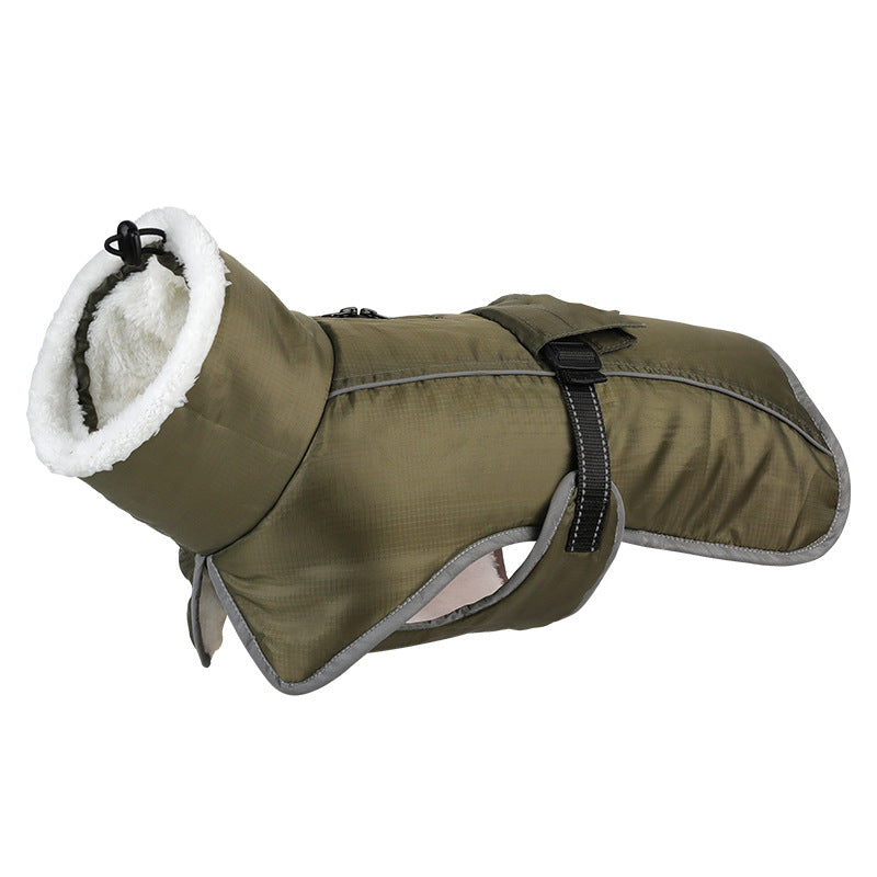 KFX-1304637 Warm Cotton-Padded Winter Coat for Large Dogs - Red, Pink, Navy, Army Green, Purple