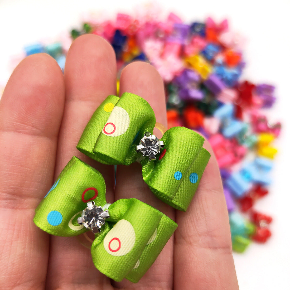 KFX-1305021 Pet Head Floral Bow Hair Accessory for Pets - Japanese & Korean Style, Cloth Decoration, 3x4cm