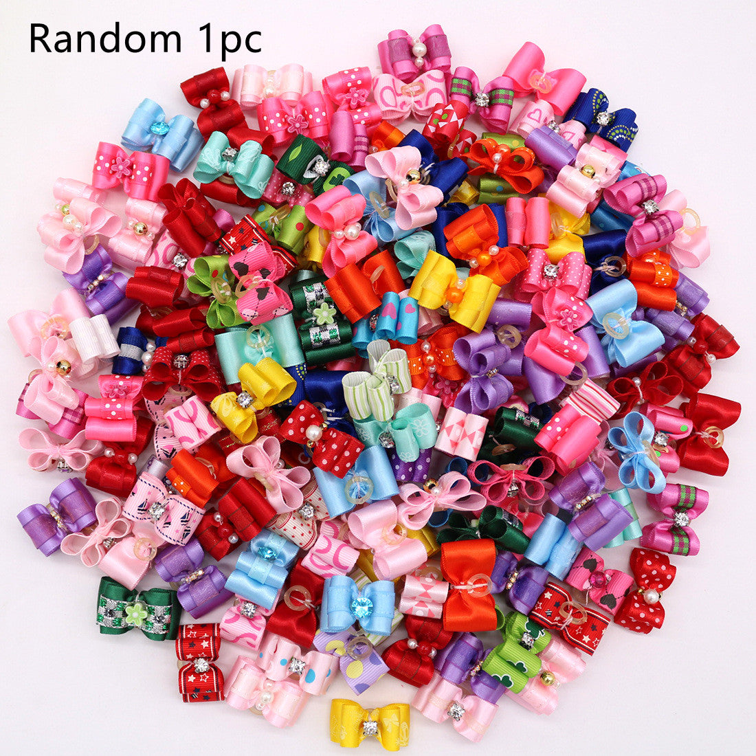 KFX-1305021 Pet Head Floral Bow Hair Accessory for Pets - Japanese & Korean Style, Cloth Decoration, 3x4cm
