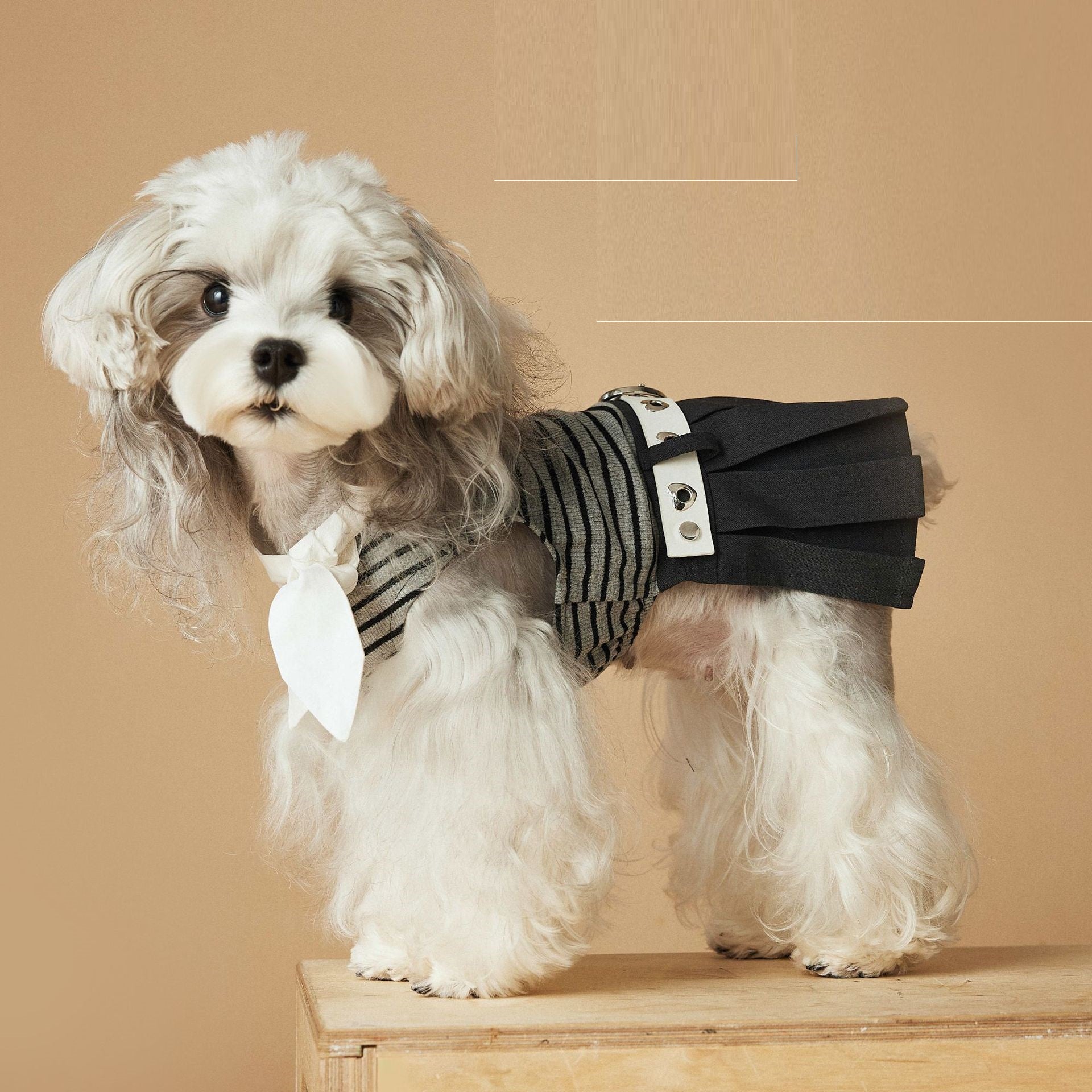 KFX-1305789 Spring and Summer Striped Dress for Dogs, Casual Polyester Pet Clothing in Multiple Sizes
