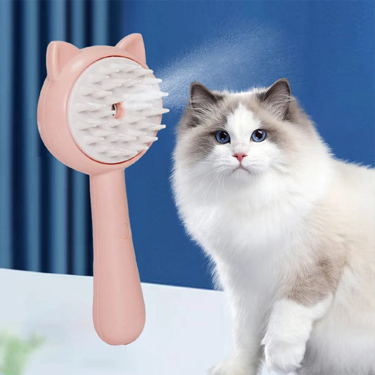 KFX-1306813 Rechargeable Cat Grooming Brush with Steam Technology for Effective Hair Cleaning and Massaging