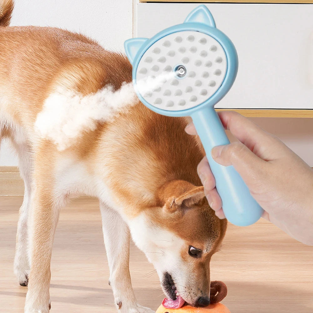 KFX-1306813 Rechargeable Cat Grooming Brush with Steam Technology for Effective Hair Cleaning and Massaging